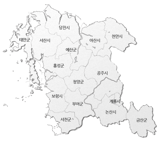 충청남도지도